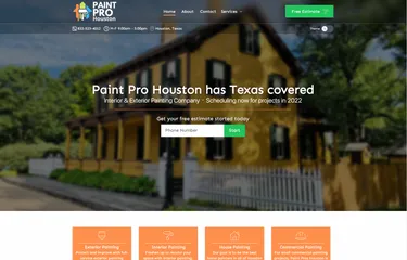 A desktop version of a website made for a painting contractor.