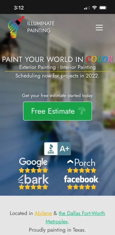 A website we made for a painting company