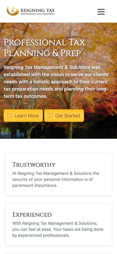 A website we made for a tax prep company